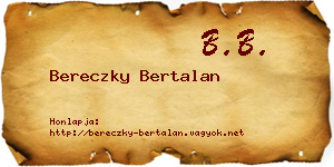 Bereczky Bertalan névjegykártya