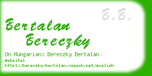 bertalan bereczky business card